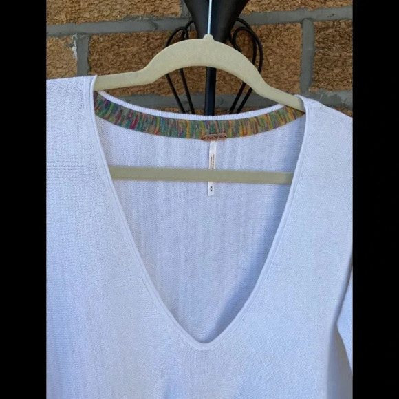 Free People Sundae Pullover White Top Sweater m - Picture 4 of 9